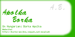 apolka borka business card